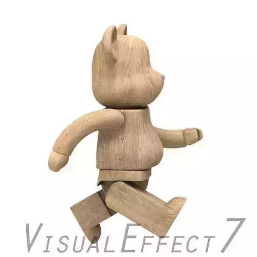 Wood BearBrick 3D model