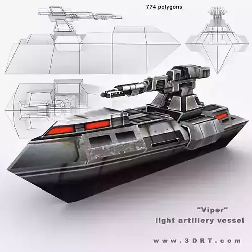 3DRT - Sci-Fi Naval Vessel - Viper 