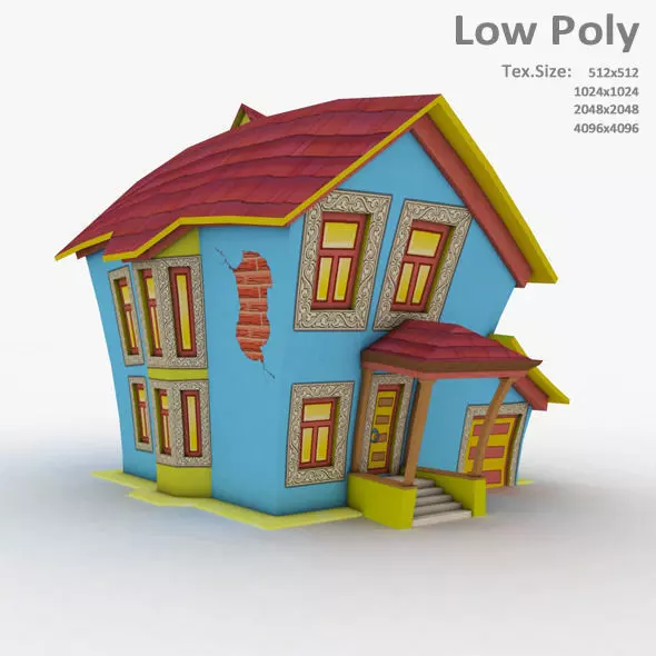 Building cartoon house 3D model_0