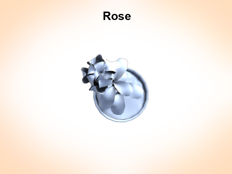 Rose in vase 3D model_2