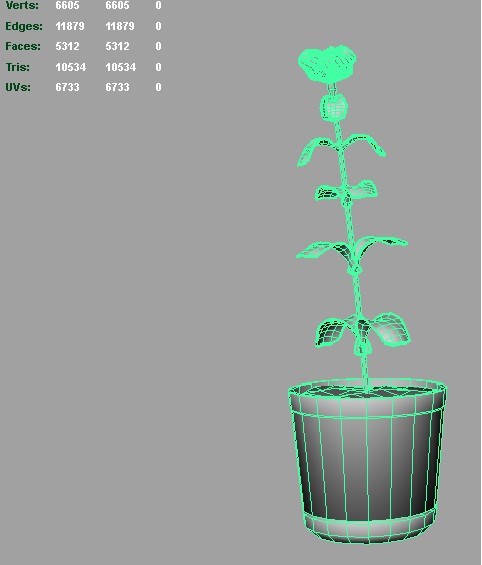 Rose in vase 3D model_3