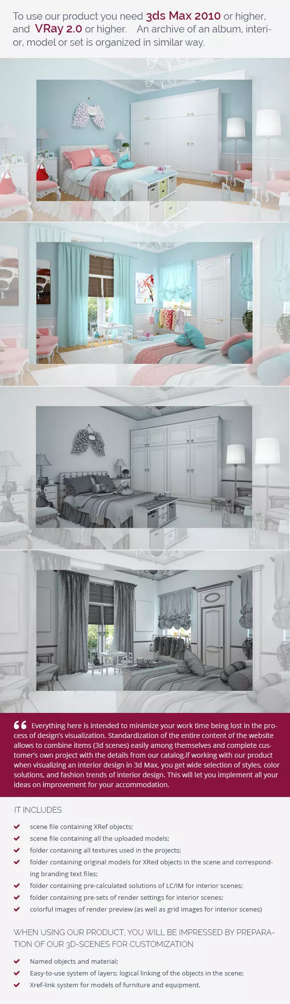 Nursery interior design for bedroom 3D model_0