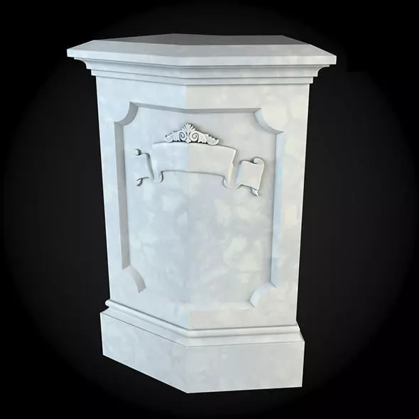 Pedestals marble column 3D model_0