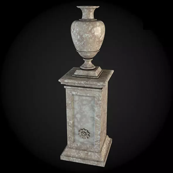 Pedestals marble vase 3D model_0