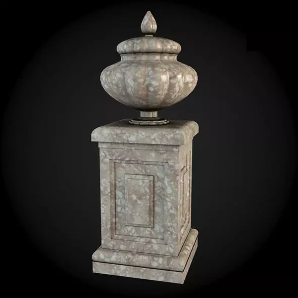 Pedestals stone urn 3D model_0