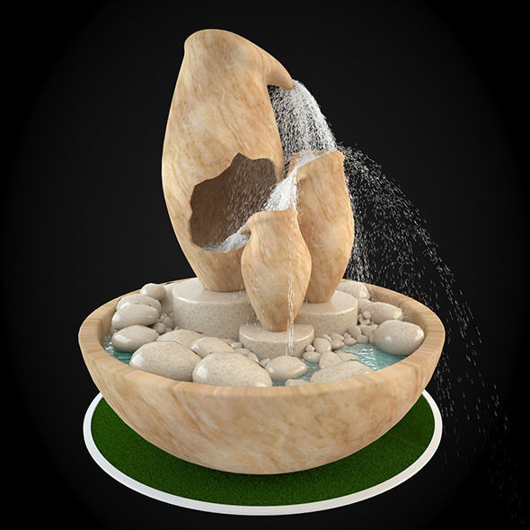Fountain natural stone water 3D model_1