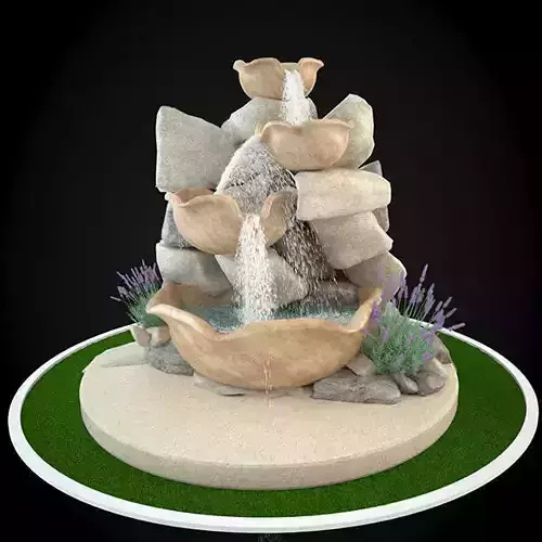 Fountain made of rocks and stones