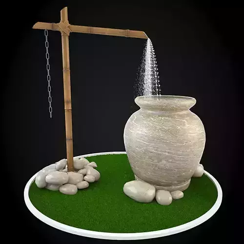 Fountain water with stones