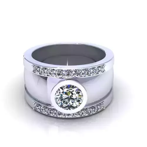 Big Bezel Engagement Ring