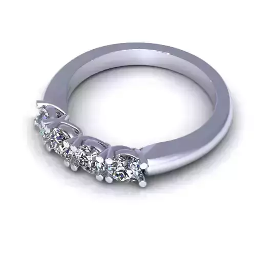 Round Four Stone Engagement Ring