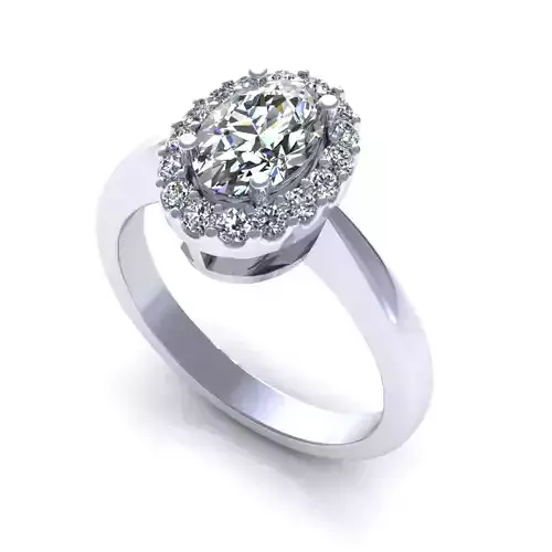 Oval Love Engagement Ring