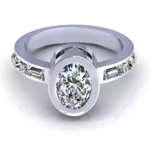 Oval Barquett Wedding Ring 3D print model