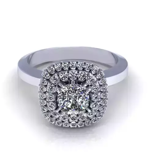 Double Halo Engagement Ring