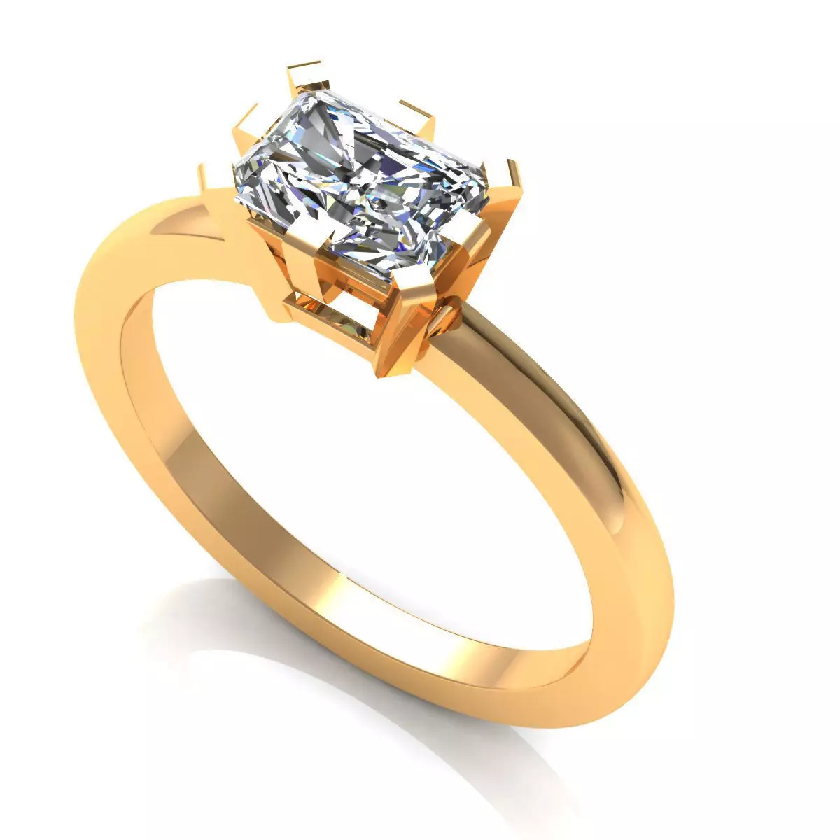 Emerald Diamond Ring 3D print model_5