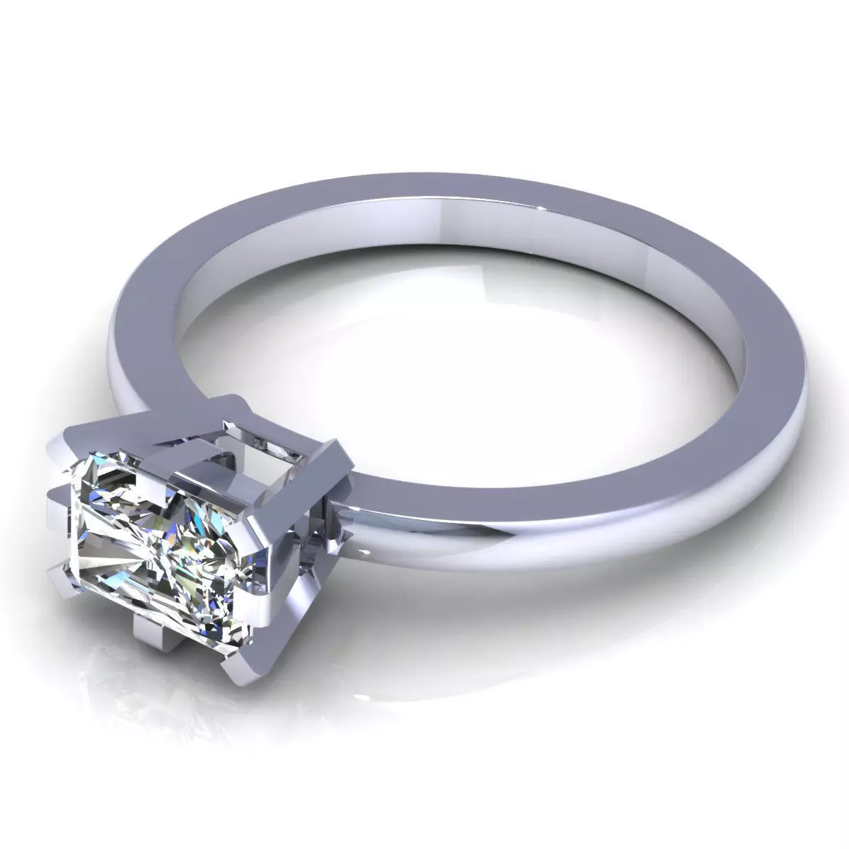 Emerald Diamond Ring 3D print model_2