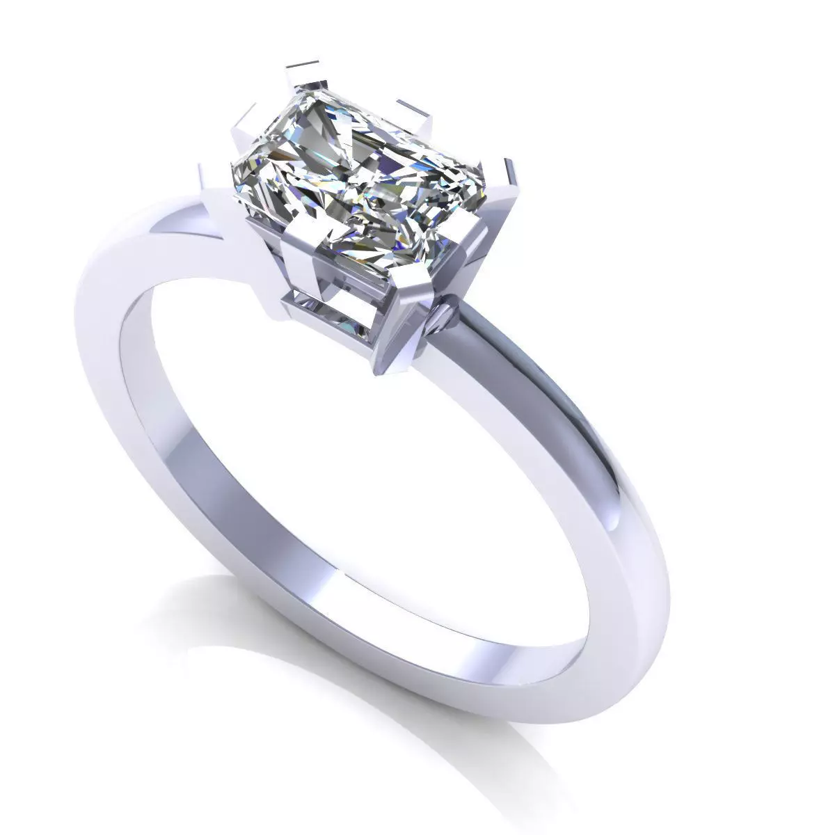 Emerald Diamond Ring 3D print model_1