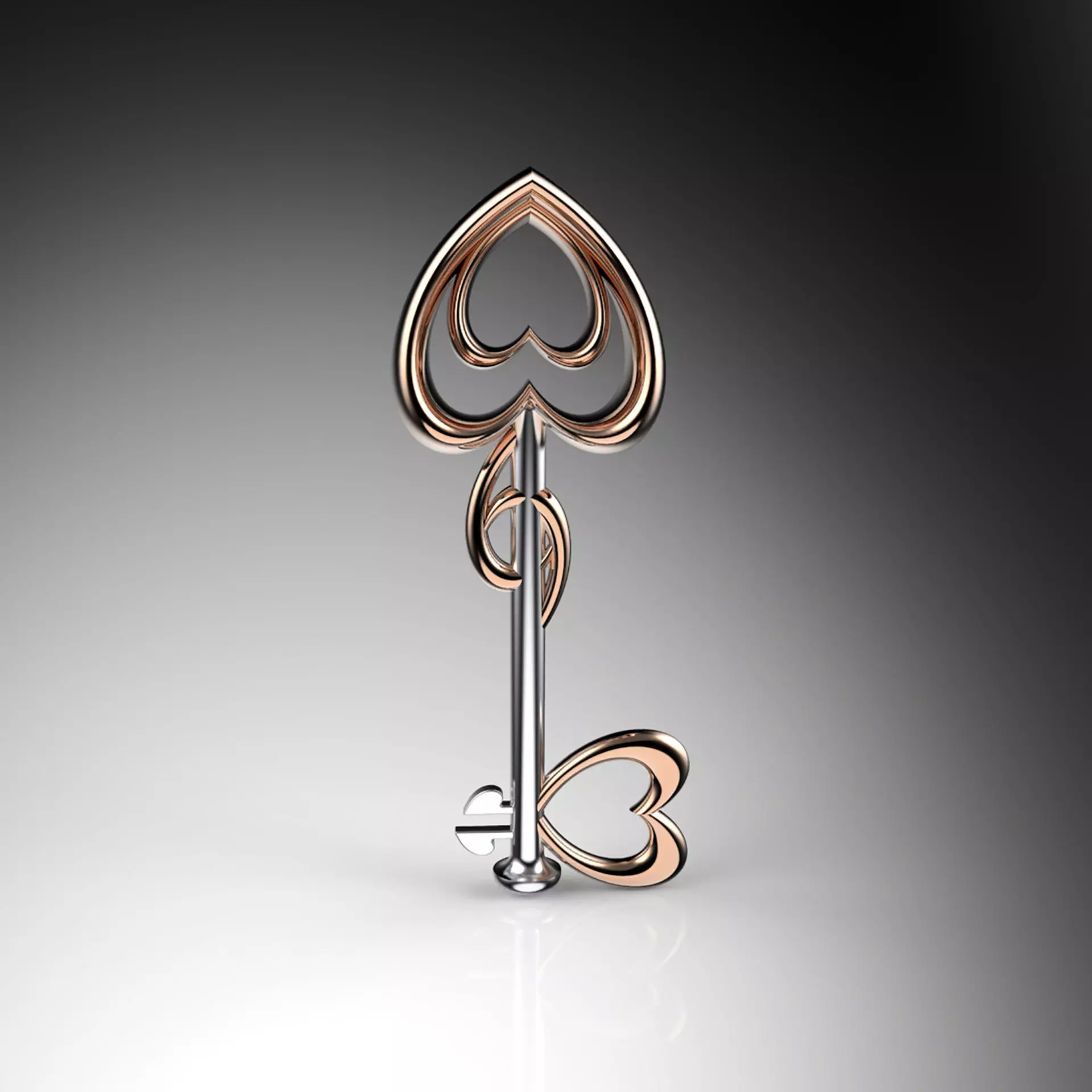 Heart Key Pendant 3D print model_0