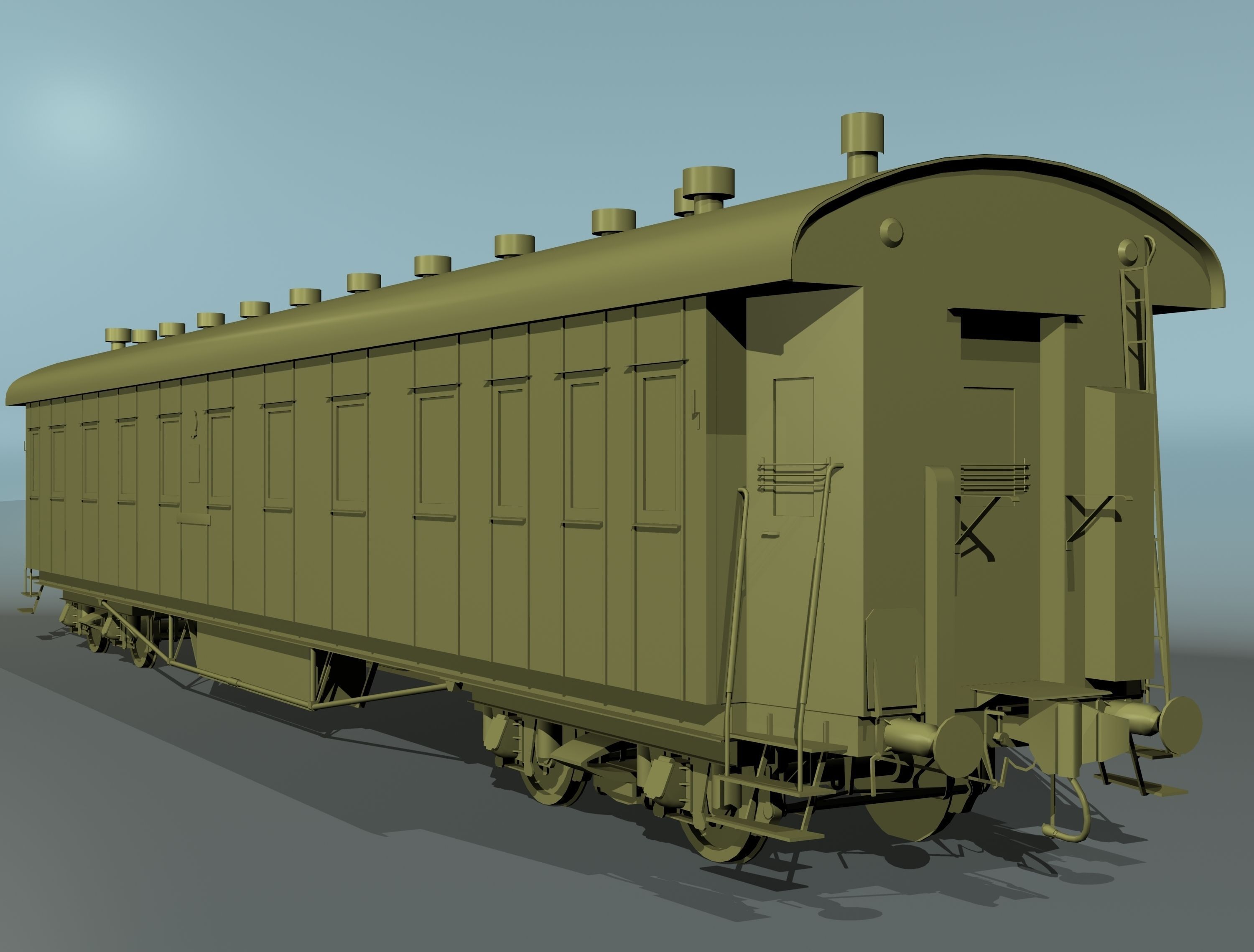 Passenger wagon Yegorov plant Low-poly 3D model_10