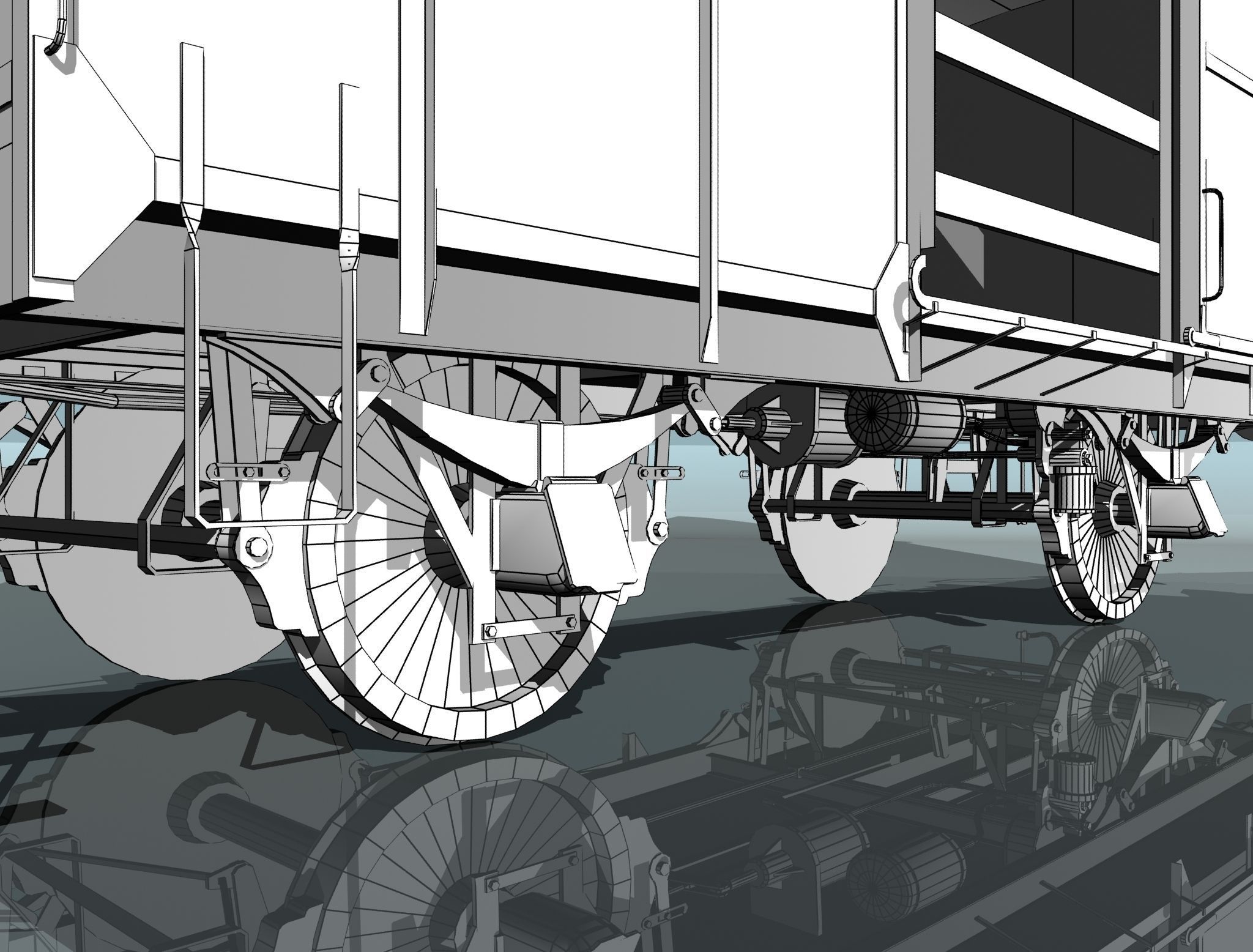 Covered Boxcars NTV Low-poly 3D model_13