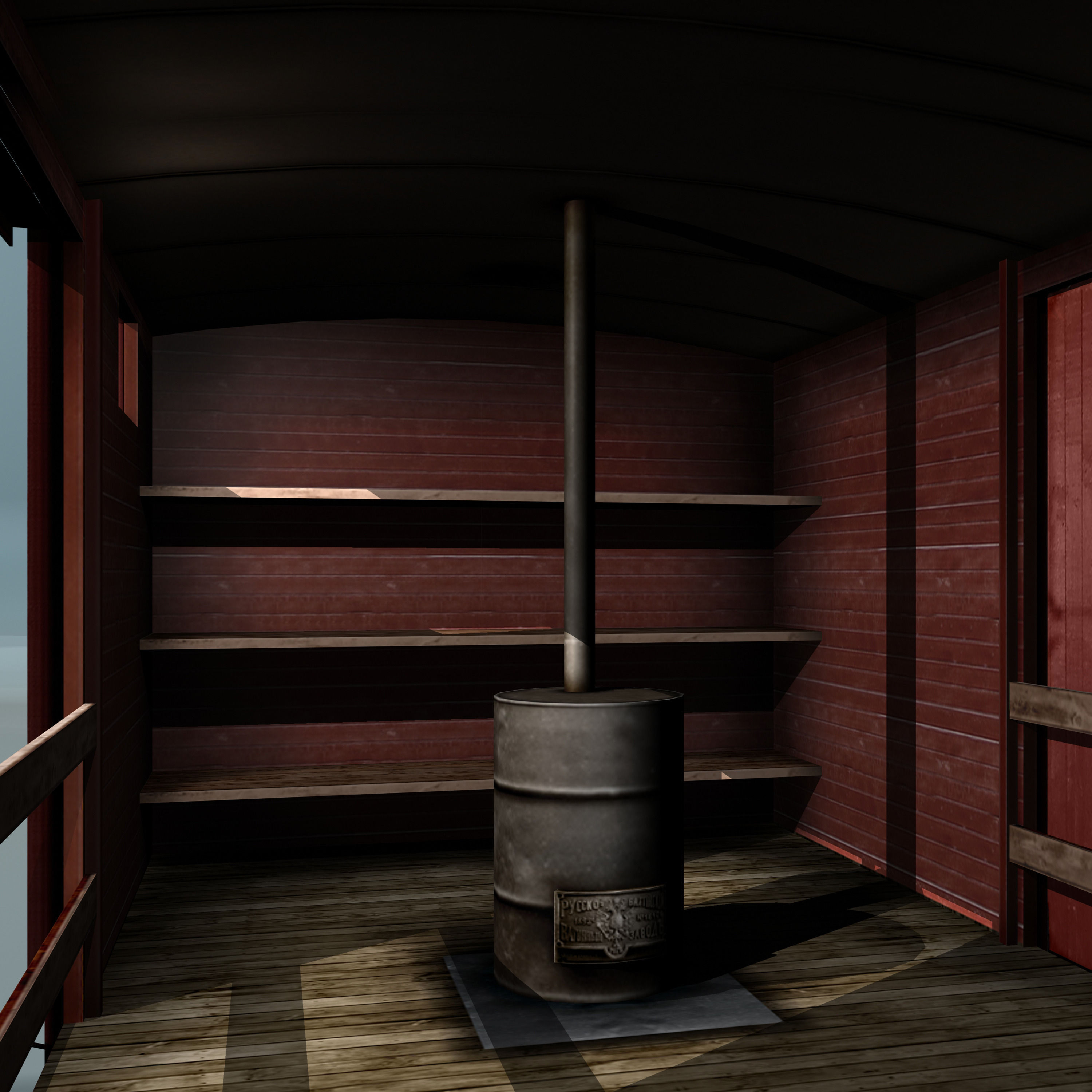 Covered Boxcars NTV Low-poly 3D model_8