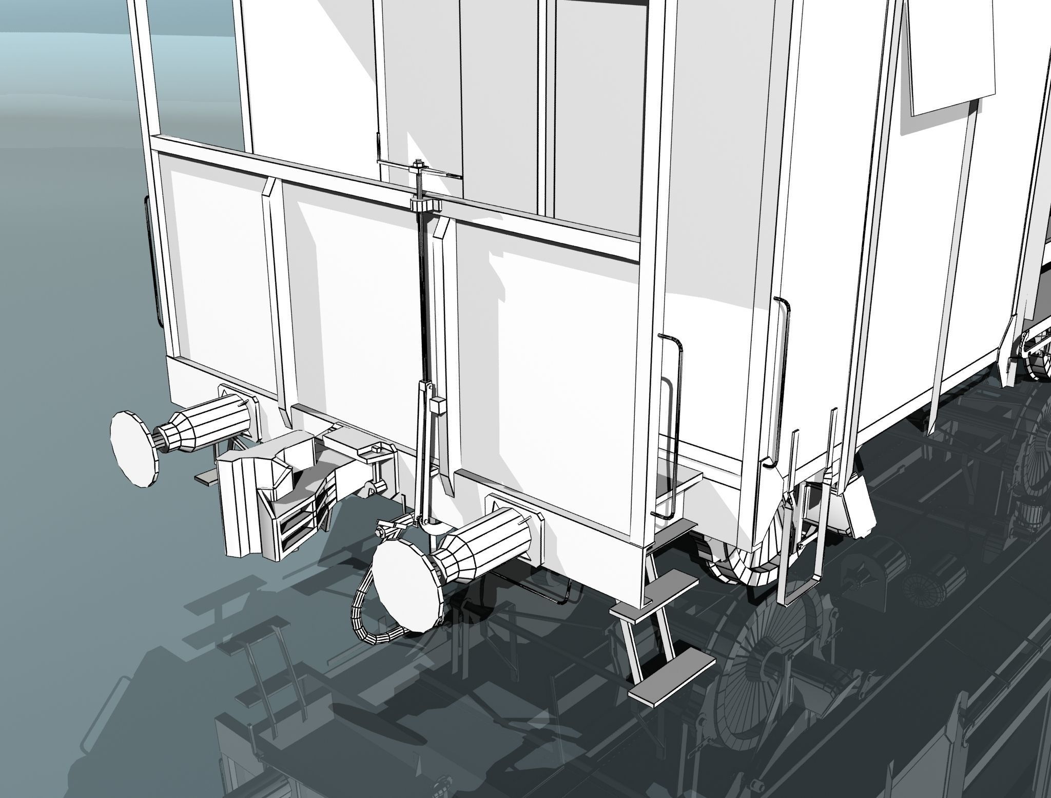 Covered Boxcars NTV Low-poly 3D model_12