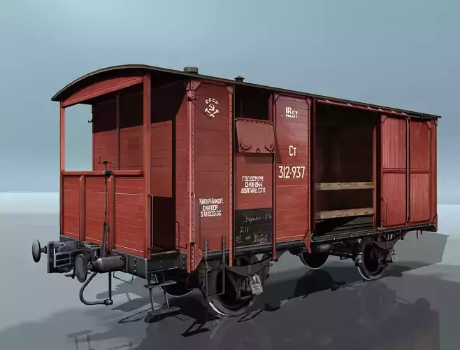 Covered Boxcars NTV Low-poly 3D model