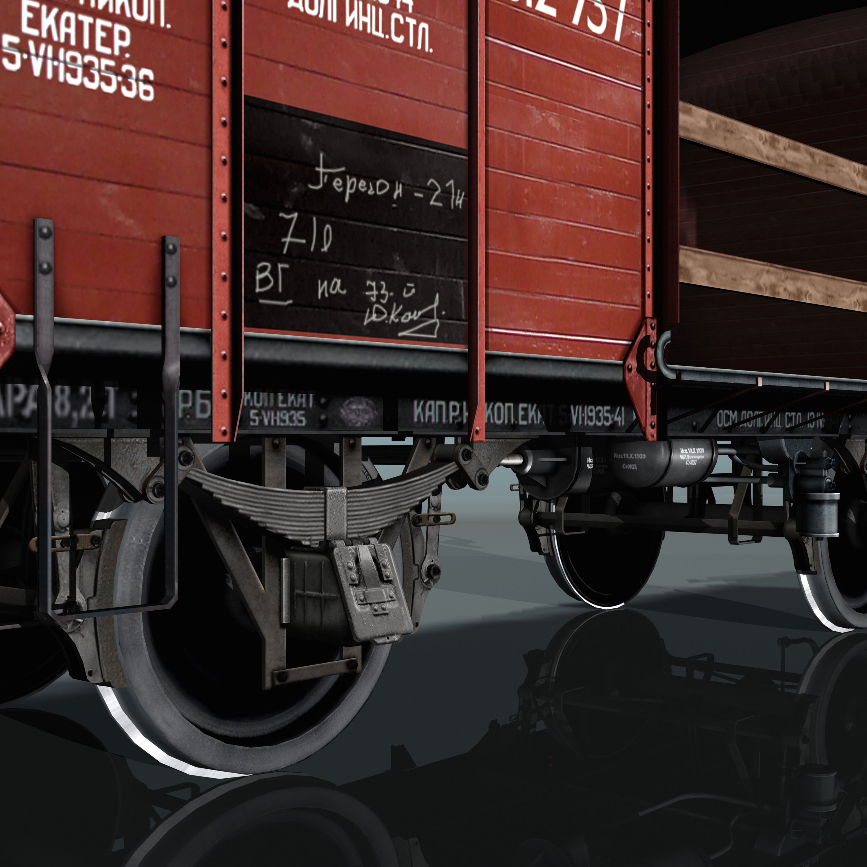 Covered Boxcars NTV Low-poly 3D model_7