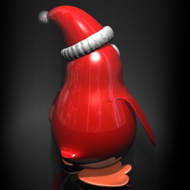 Christmas Penguin Rigged Low-poly 3D model_3