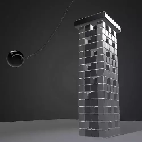 Bullet Physics Demolition Animation Free low-poly 3D model