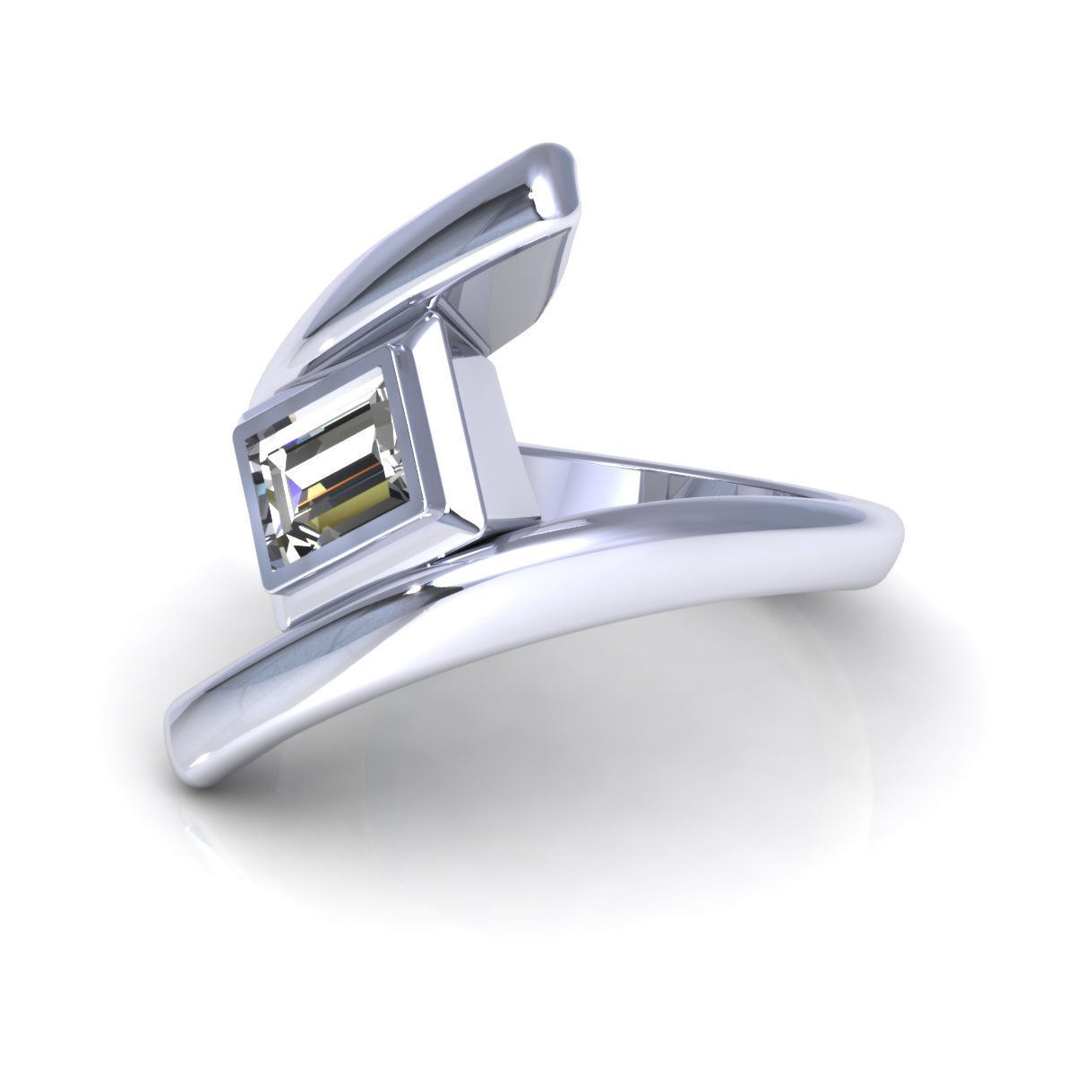 Twine Side Diamond Ring 3D print model_2