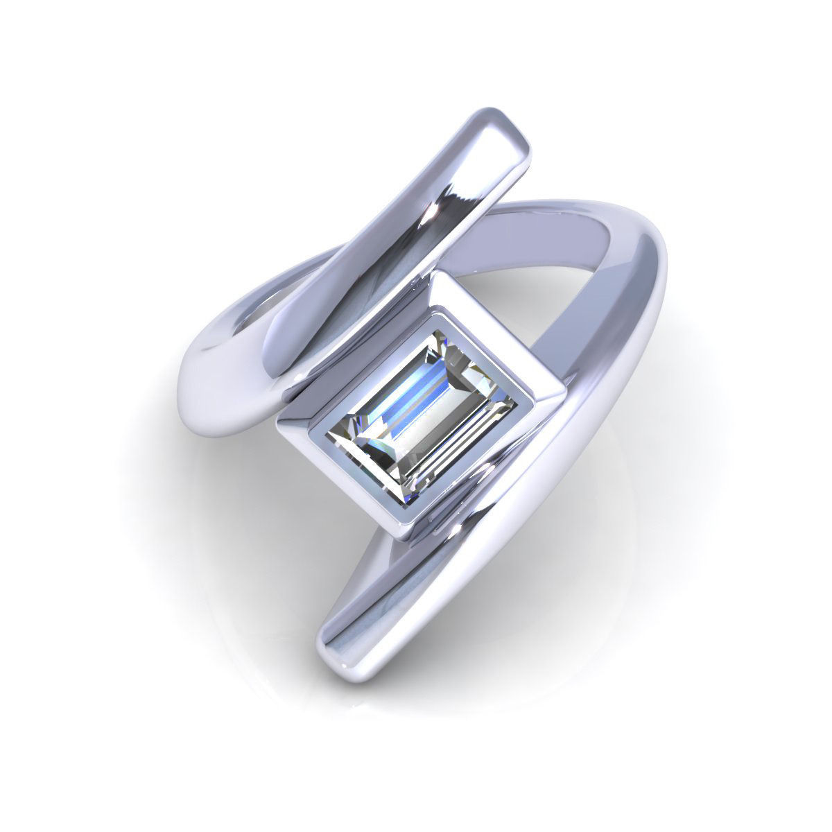 Twine Side Diamond Ring 3D print model_3