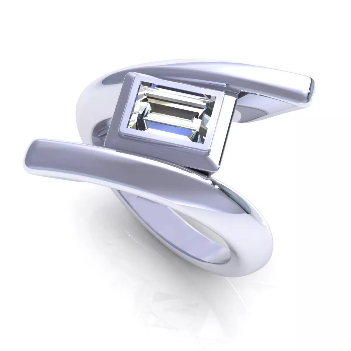 Twine Side Diamond Ring 3D print model_0