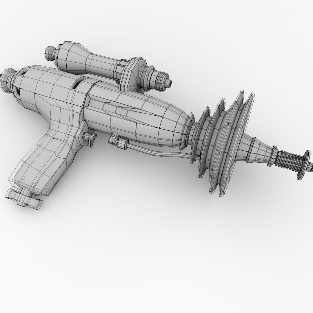 Retro Raygun V2 3D model_4