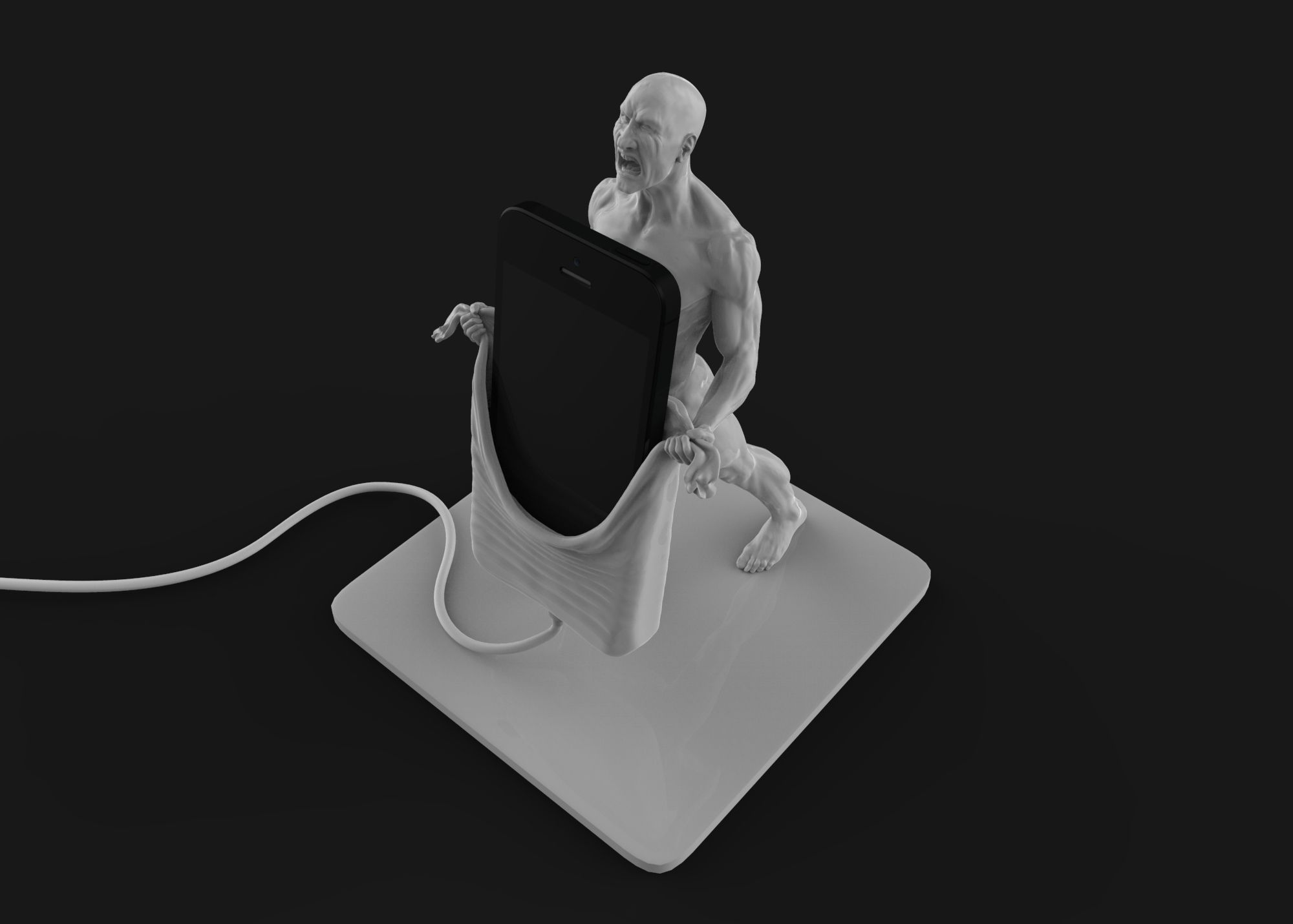 Strongman - iPhone 6s and 5 versions Dock  3D print model_9