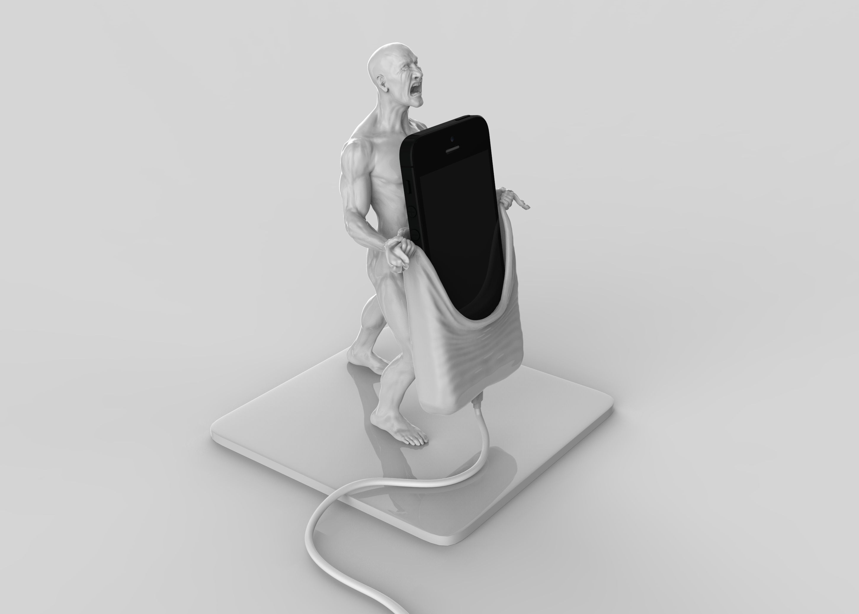 Strongman - iPhone 6s and 5 versions Dock  3D print model_8