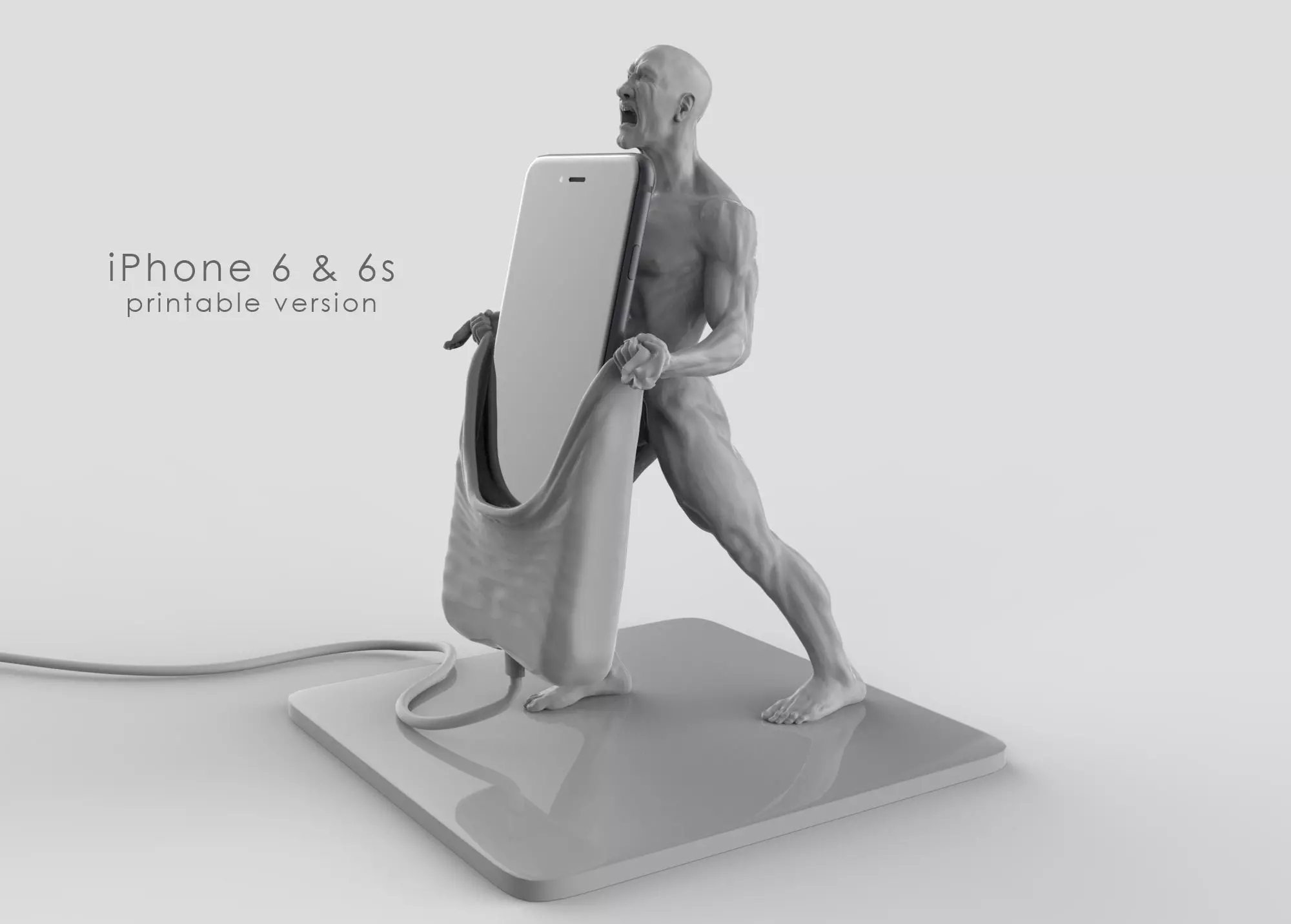 Strongman - iPhone 6s and 5 versions Dock  3D print model_0