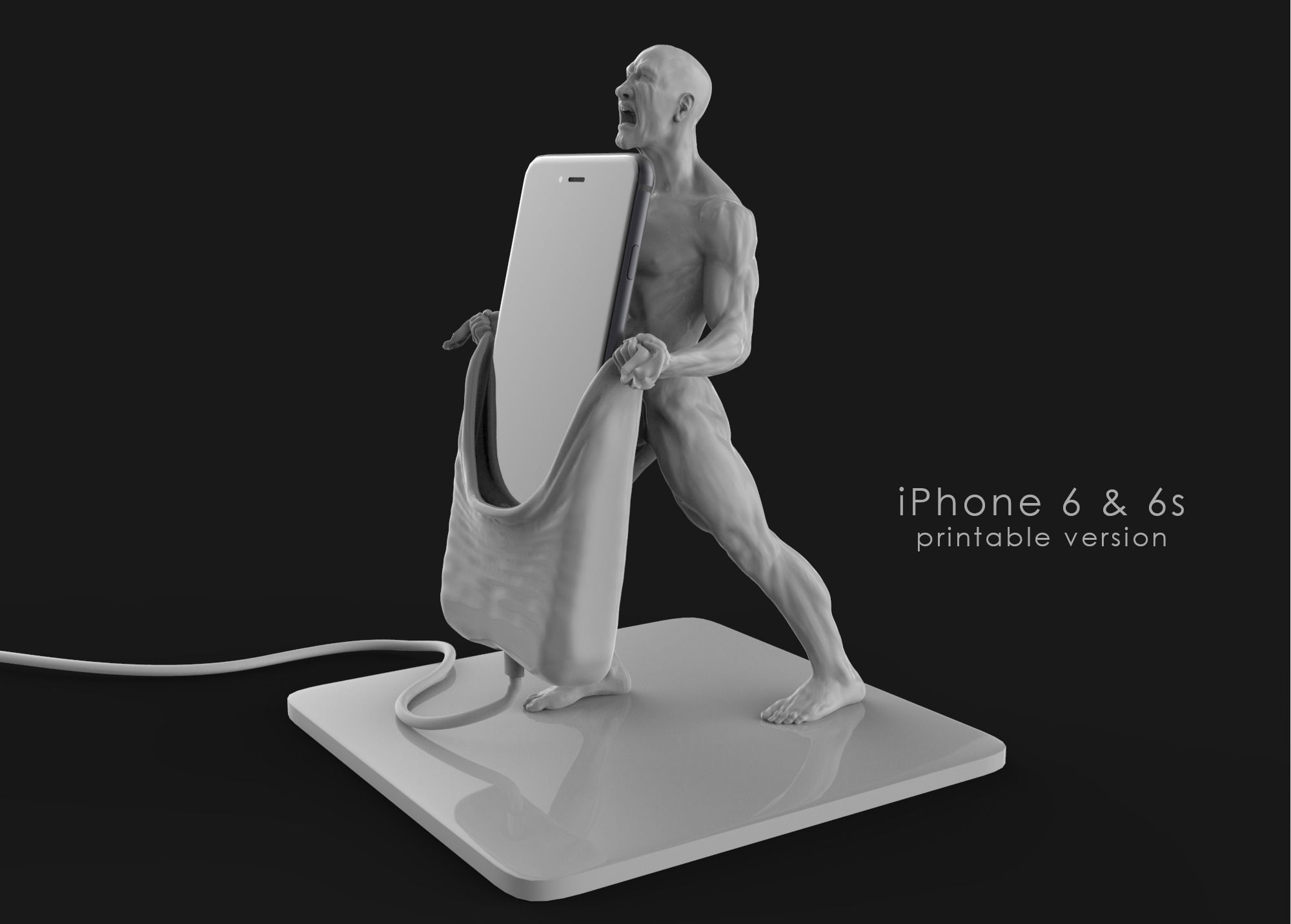 Strongman - iPhone 6s and 5 versions Dock  3D print model_1