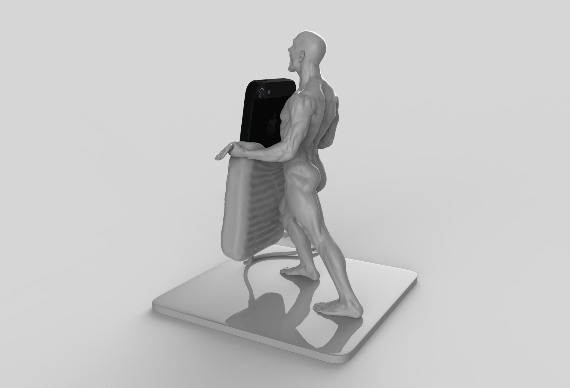 Strongman - iPhone 6s and 5 versions Dock  3D print model_5