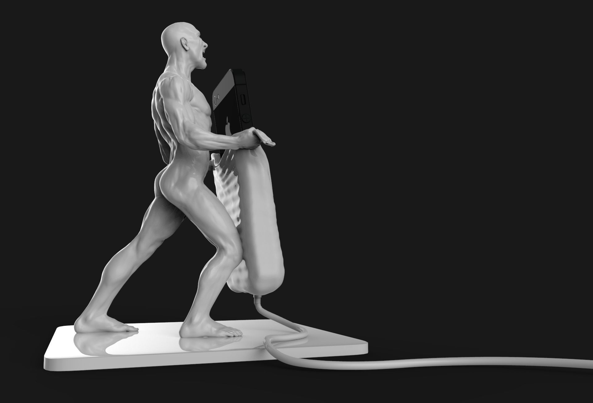 Strongman - iPhone 6s and 5 versions Dock  3D print model_10
