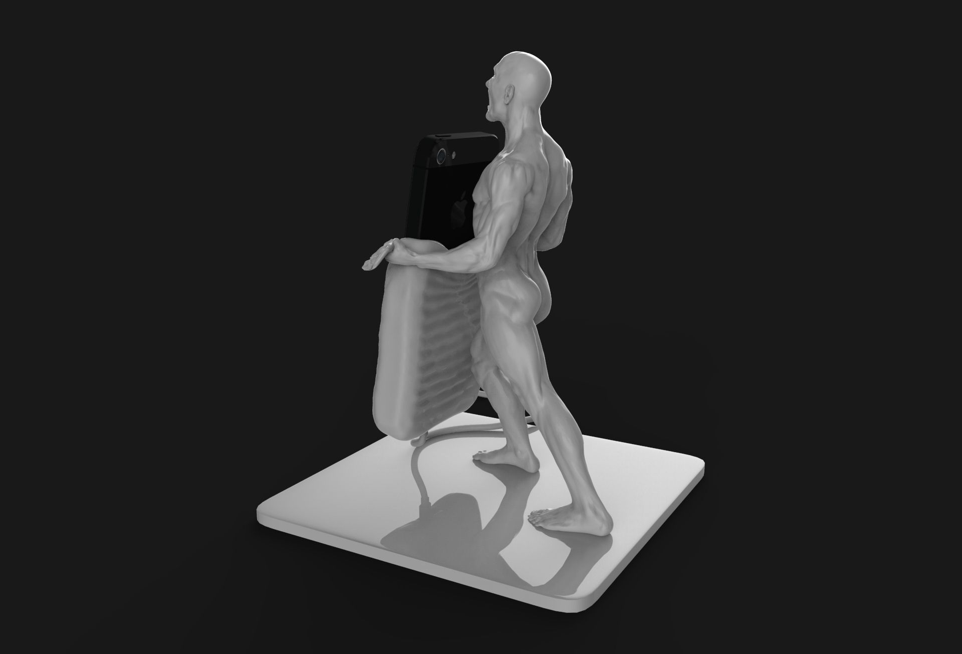 Strongman - iPhone 6s and 5 versions Dock  3D print model_12