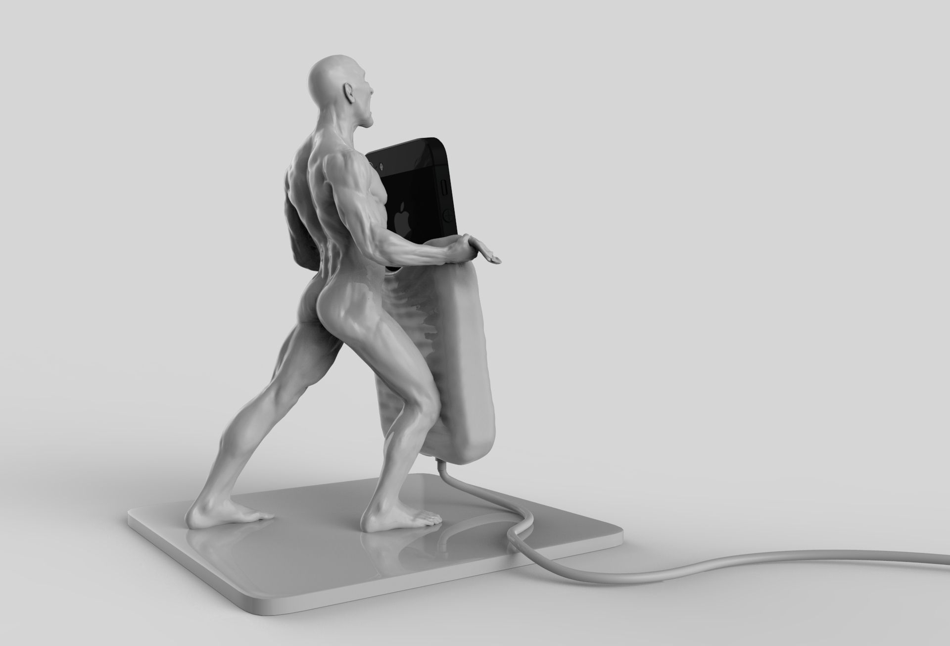Strongman - iPhone 6s and 5 versions Dock  3D print model_4