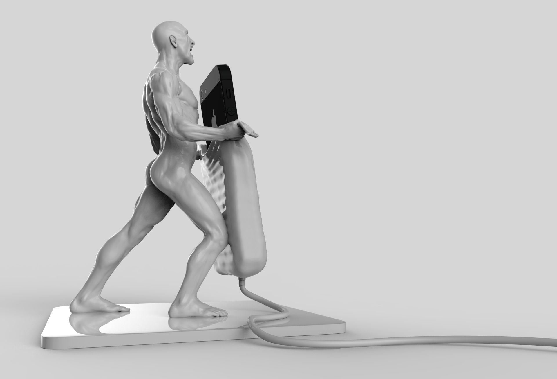 Strongman - iPhone 6s and 5 versions Dock  3D print model_3