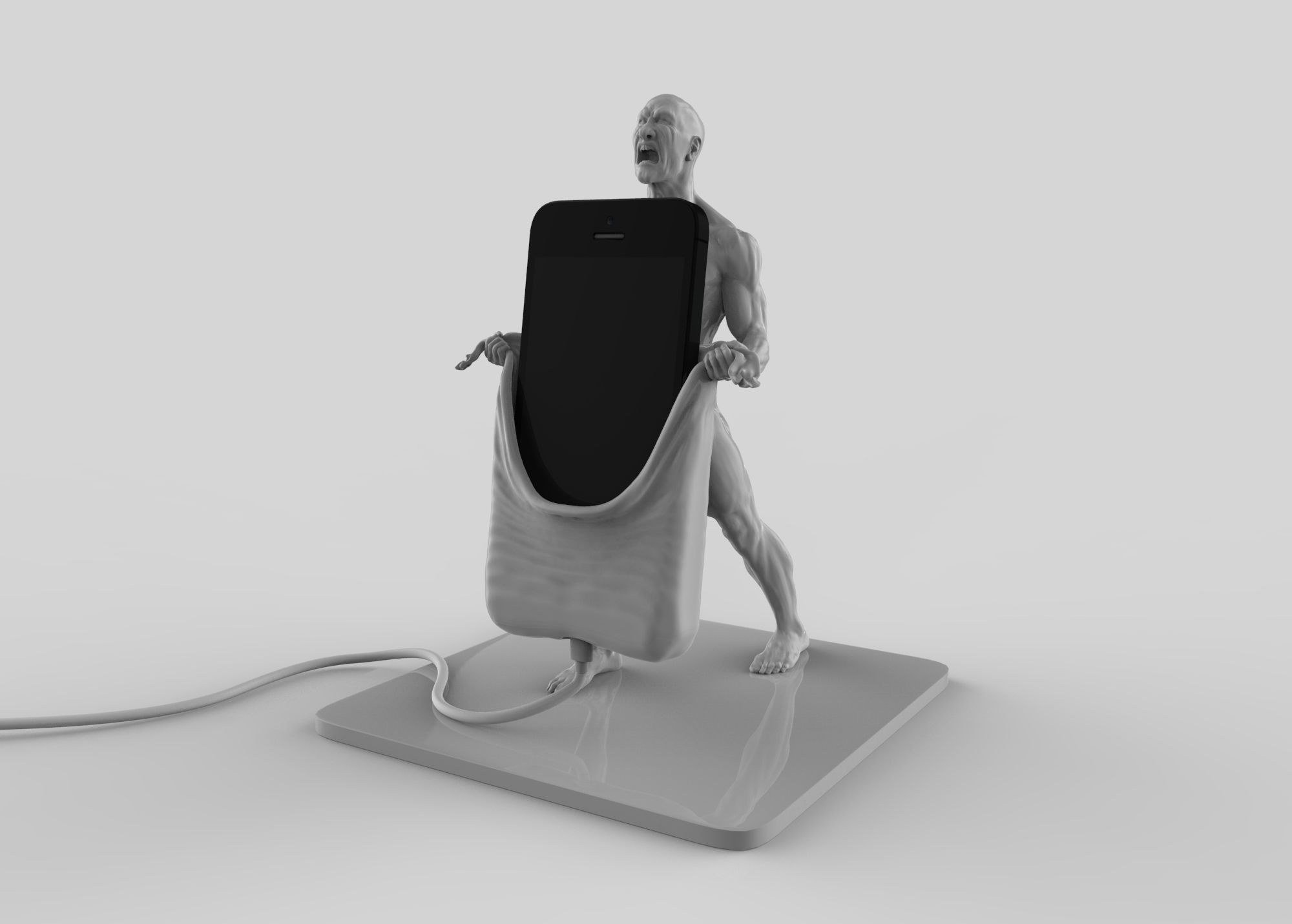Strongman - iPhone 6s and 5 versions Dock  3D print model_7