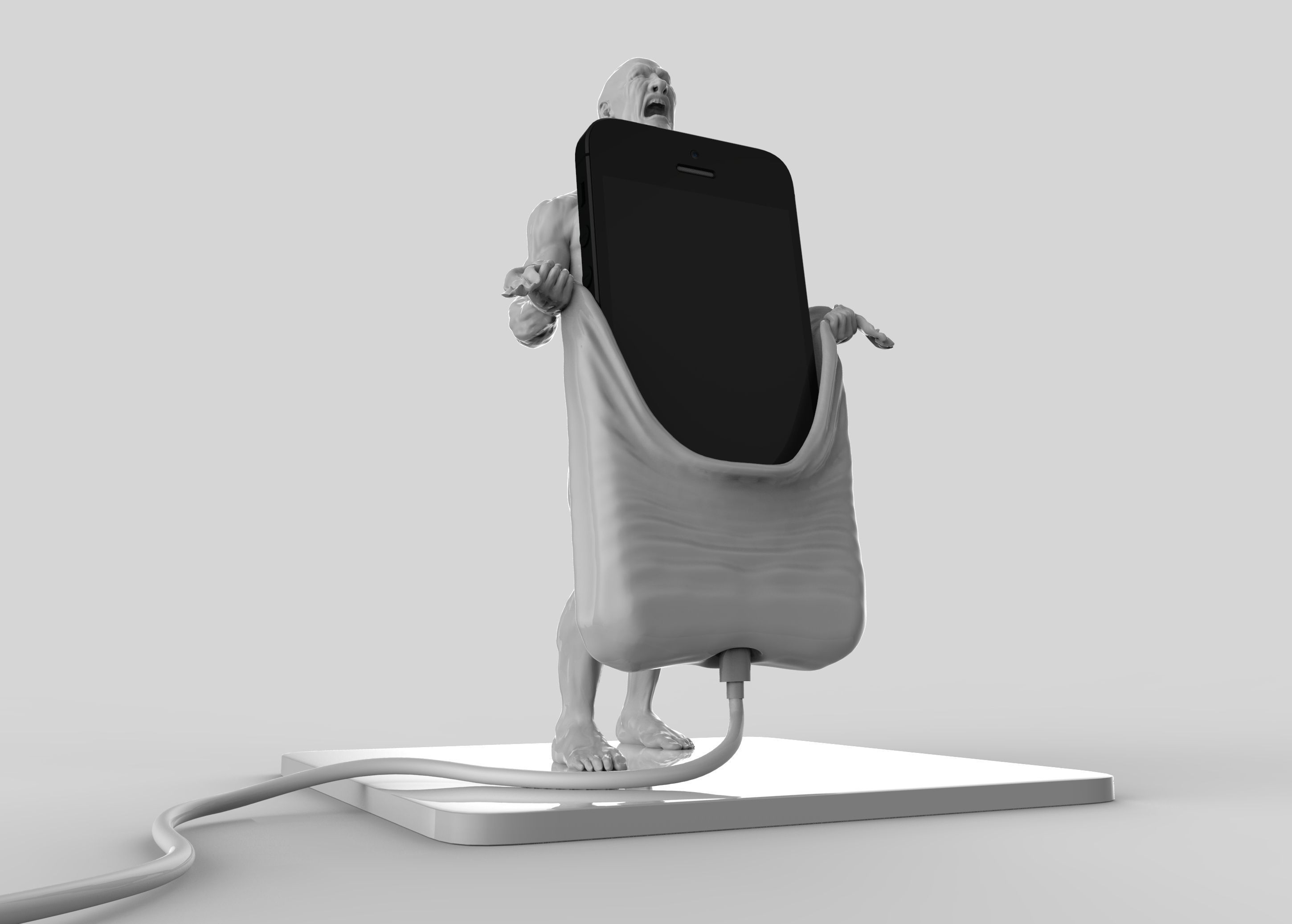 Strongman - iPhone 6s and 5 versions Dock  3D print model_6