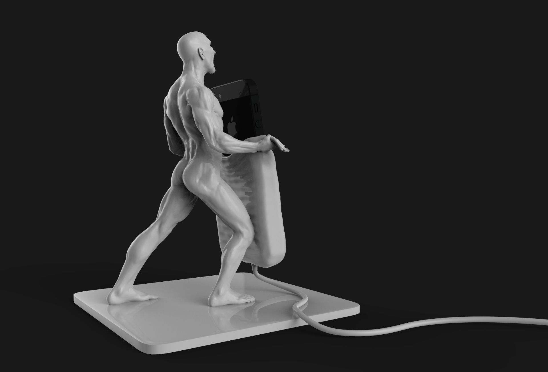 Strongman - iPhone 6s and 5 versions Dock  3D print model_11