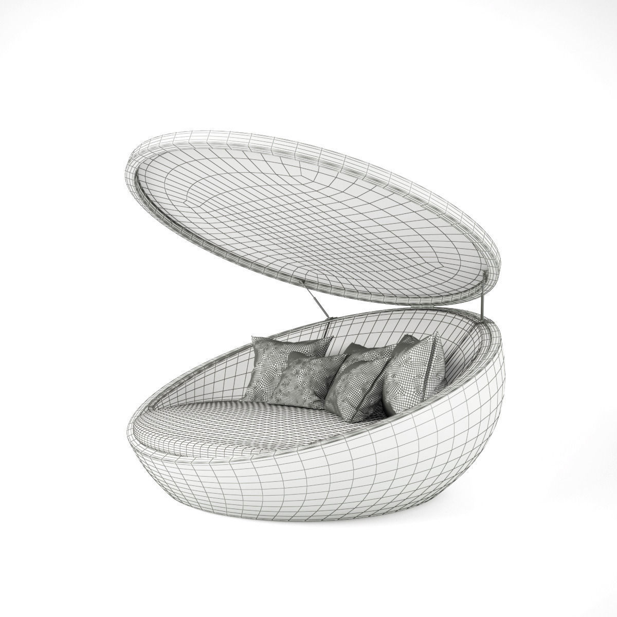 Vondom ULM Daybed with Parasol 3D model_4
