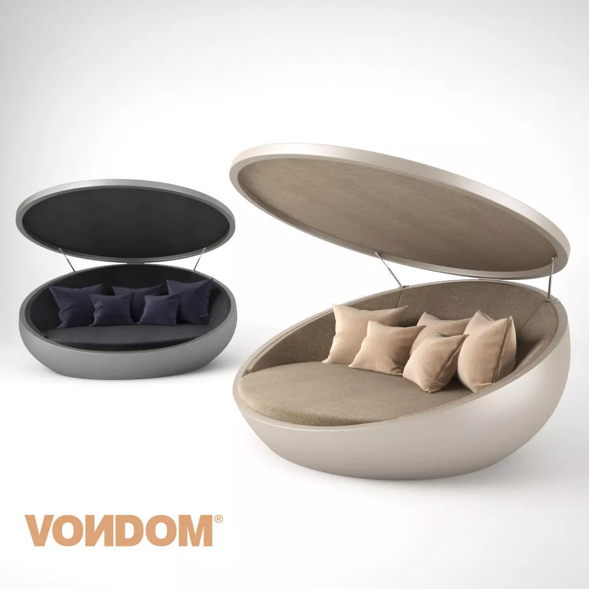 Vondom ULM Daybed with Parasol 3D model_0