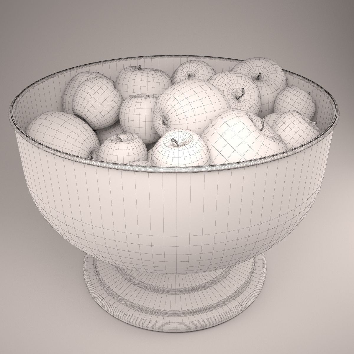 Apple set with Durban Centerpiece Bowl and Durant Beaded Charger 3D model_74