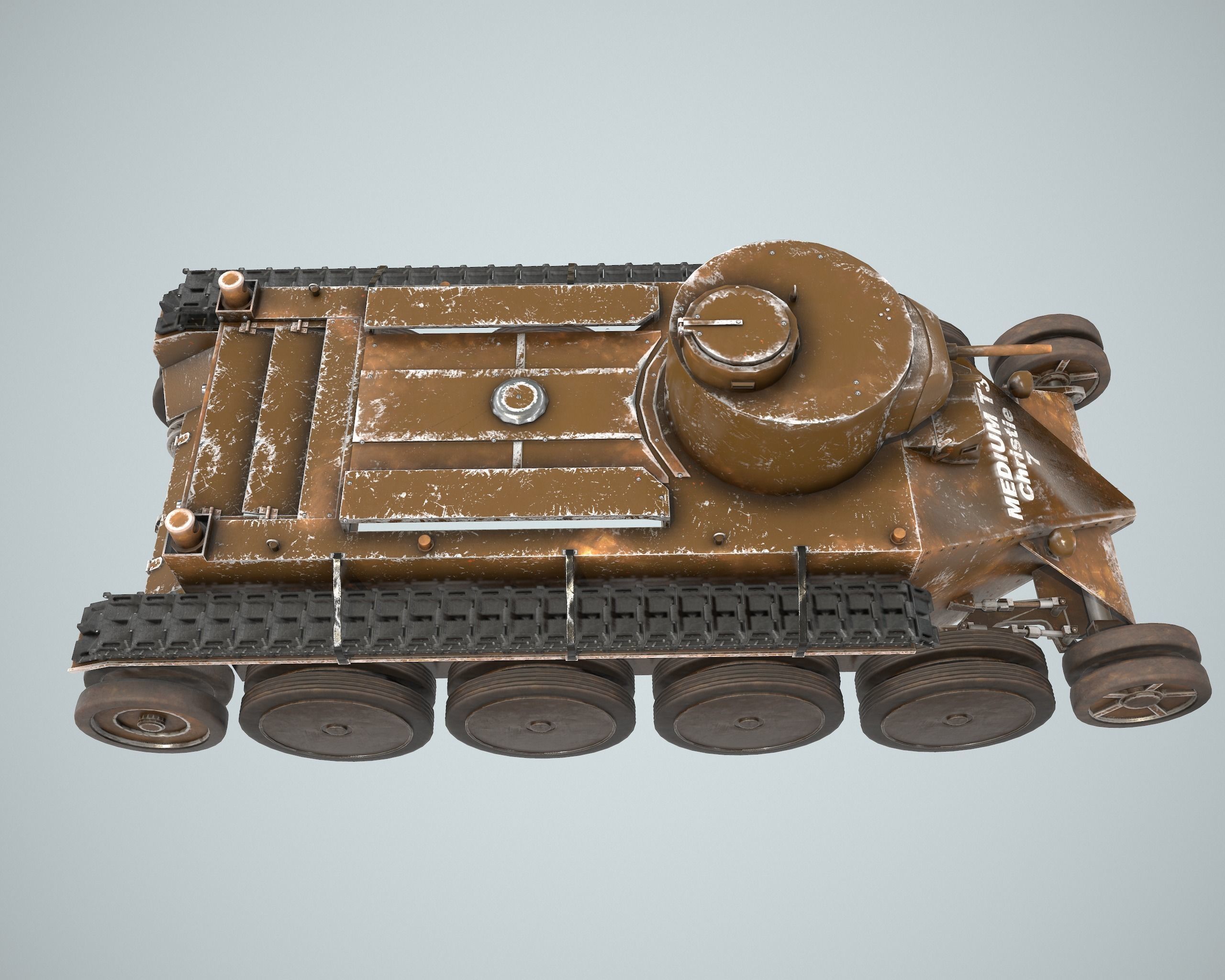 Tank Christie T-3 M1931 3D model_3