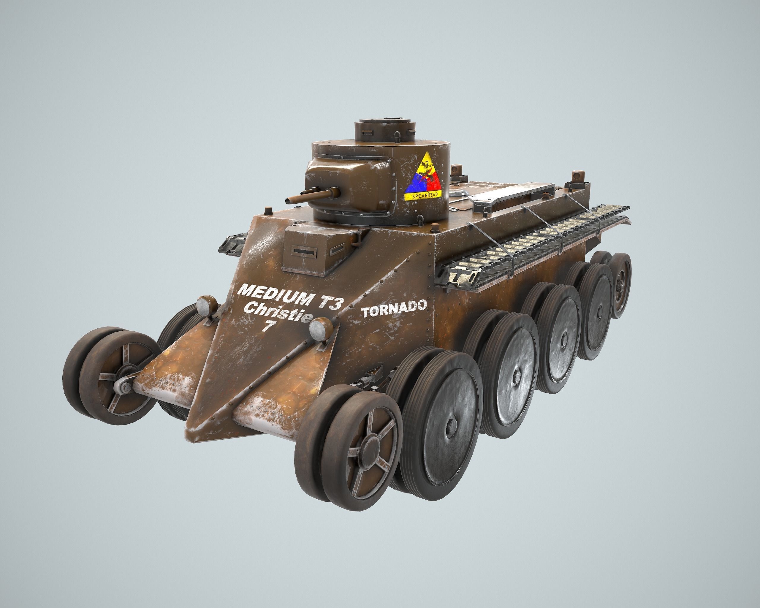 Tank Christie T-3 M1931 3D model_0